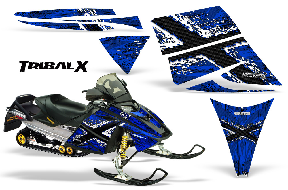 Ski-Doo Rev Graphics Kit TribalX White Blue